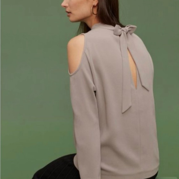 BNWT Aritzia Wilfred Havet Grey/Beige Business Casual Office Formal Blouse Sz S - Picture 2 of 9